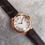 Replica Cartier Ballon Bleu De Rose Gold Ladies Watch Silver Dial